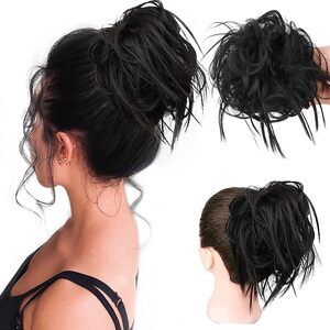 Tousled Updo Messy Bun Hair Piece Hair Extension Ponytail With Elastic